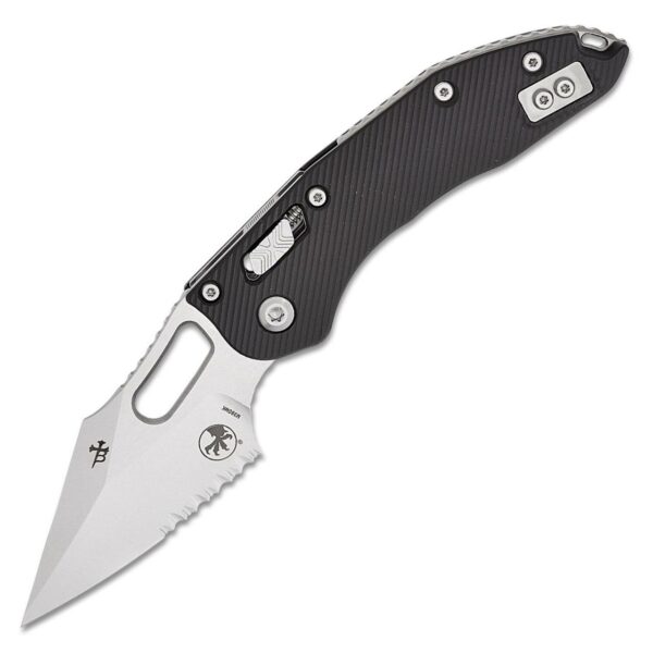 Microtech Stitch Ram-Lok Black Stonewash Part Serrated