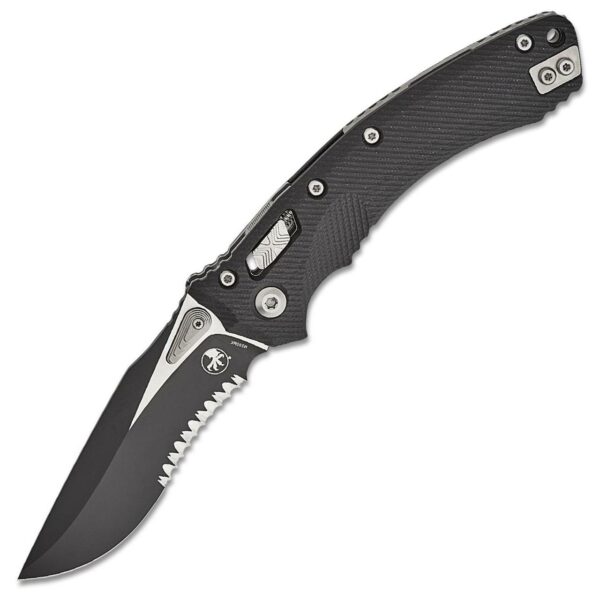 Microtech Amphibian Black G10 Serrated