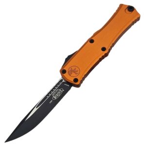 Нож Microtech Mini Hera Orange Black с клинком Single Edge и алюминиевой рукоятью