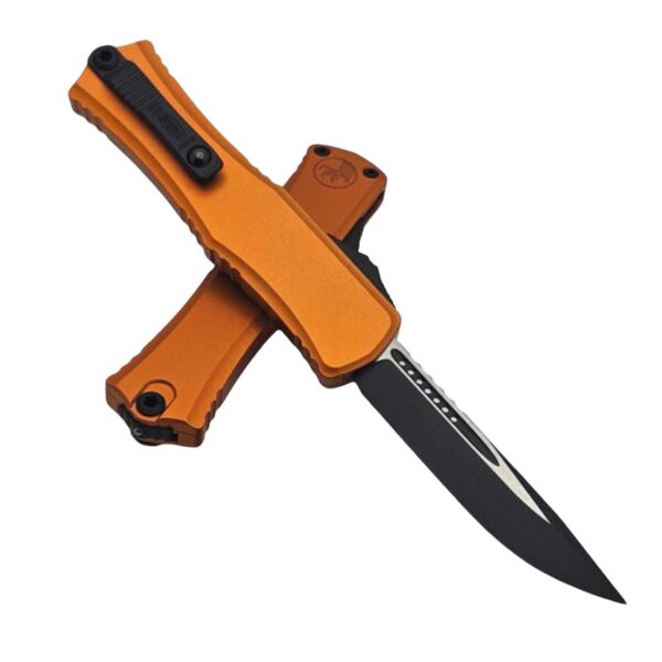 Нож Microtech Mini Hera Orange Black с клинком Single Edge и алюминиевой рукоятью