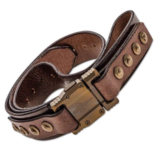 Marfione Custom Apis Belt Distressed Dark Brown Buffalo