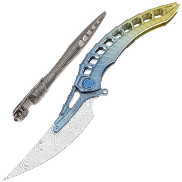 Rike Alien 4 Blue/Gold Titanium Damasteel — изображение 2