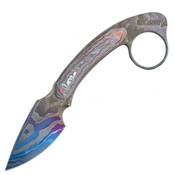 Broken Anvil Hunter Scalpel Fordite Nickel Damascus