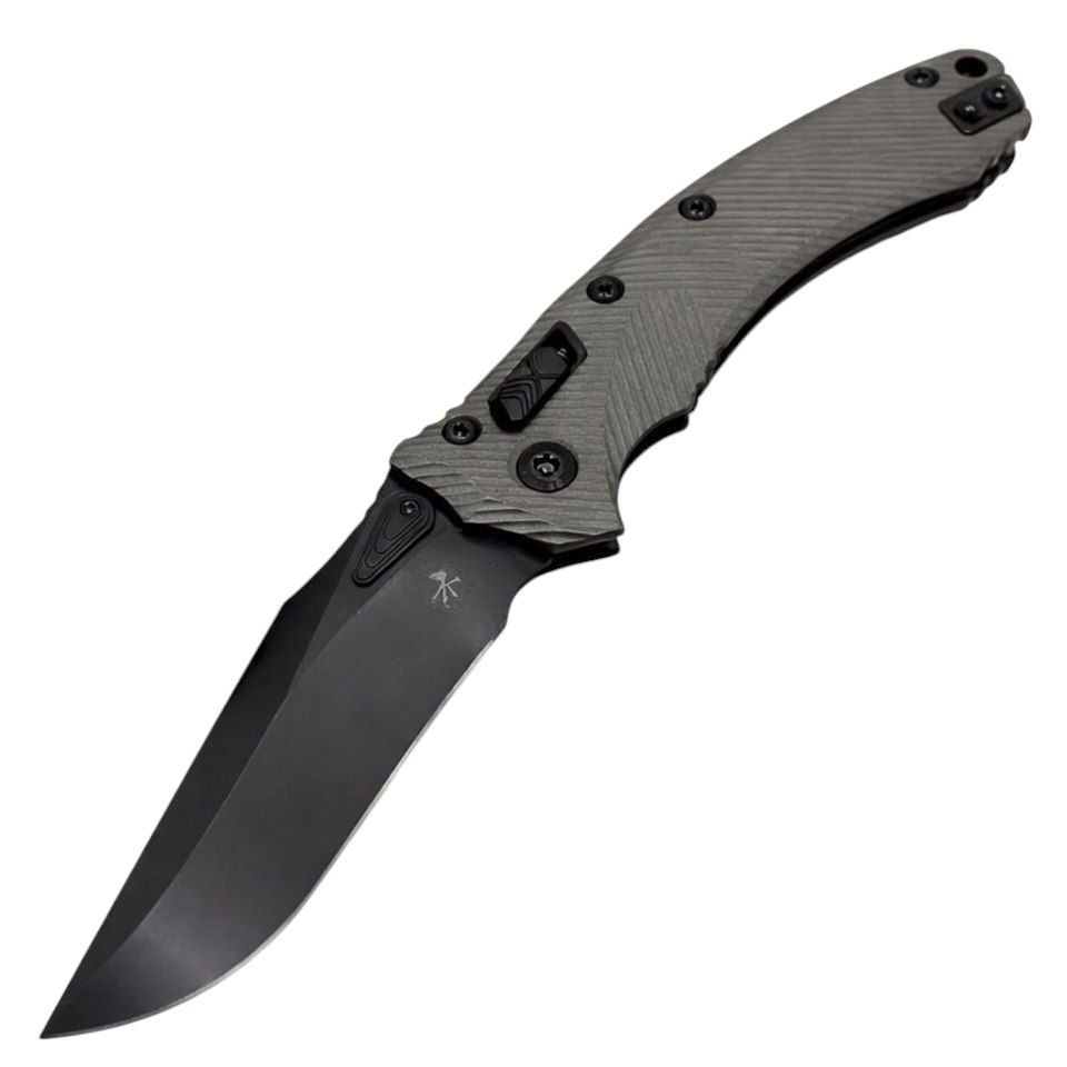 Microtech Amphibian Natural Clear Fluted Aluminum DLC
