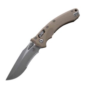Microtech Amphibian Tan Fluted G10 Stonewash P/S