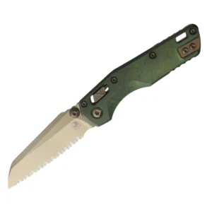 Microtech Marfione Select MSI Mini Antique Green Fluted Titanium Bronze F/S